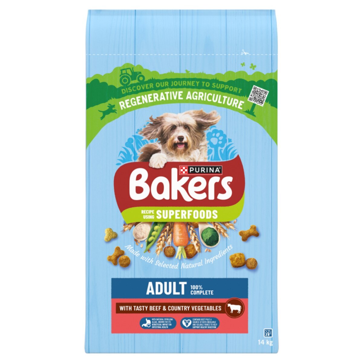 Bakers Complete Adult Dry Dog Food Beef & Veg 14kg